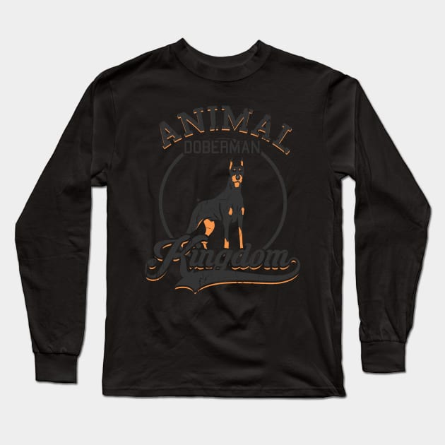 animal kingdom doberman Long Sleeve T-Shirt by absolemstudio